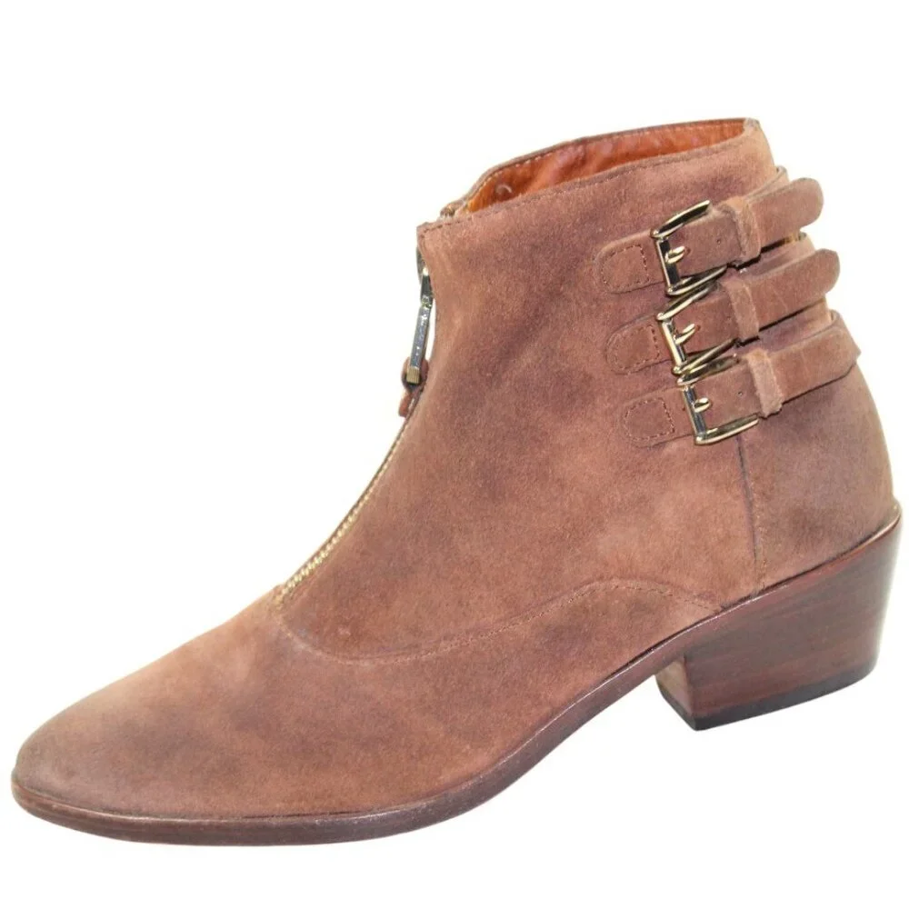 Rebecca Minkoff Alex Brown Suede Triple Buckle Size 6